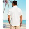 imageJVER Mens Cotton Linen Short Sleeve Shirts Casual Button Down Shirt for Men Beach Summer Vacation Wedding TopsWhite