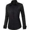 imageJVER Womens Dress Shirts Long Sleeve Button Down Shirts WrinkleFree Solid Work BlouseBlack