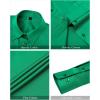 imageJVER Womens Dress Shirts Long Sleeve Button Down Shirts WrinkleFree Solid Work BlouseDark Green