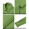 imageJVER Womens Dress Shirts Long Sleeve Button Down Shirts WrinkleFree Solid Work BlouseForest Green