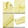 imageJVER Womens Dress Shirts Long Sleeve Button Down Shirts WrinkleFree Solid Work BlouseLight Yellow