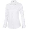 imageJVER Womens Dress Shirts Long Sleeve Button Down Shirts WrinkleFree Solid Work BlouseWhite