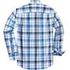 imageMens Plaid Pearl Snap Button Shirts Casual Long Sleeve Checked Shirt Western Cowboy Shirts with Two Pockets for WorkBlue White