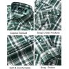 imageMens Plaid Pearl Snap Button Shirts Casual Long Sleeve Checked Shirt Western Cowboy Shirts with Two Pockets for WorkGreen