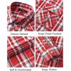 imageMens Plaid Pearl Snap Button Shirts Casual Long Sleeve Checked Shirt Western Cowboy Shirts with Two Pockets for WorkRed