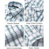 imageMens Plaid Pearl Snap Button Shirts Casual Long Sleeve Checked Shirt Western Cowboy Shirts with Two Pockets for WorkWhite