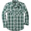 imageMens Plaid Pearl Snap Button Shirts Casual Long Sleeve Checked Shirt Western Cowboy Shirts with Two Pockets for WorkGreen