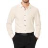 imageJVER Mens Dress Shirts Stretch Long Sleeve Formal Shirt Solid Business Casual Button Down Shirts for Wedding PromBeige