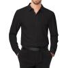 imageJVER Mens Dress Shirts Stretch Long Sleeve Formal Shirt Solid Business Casual Button Down Shirts for Wedding PromBlack