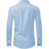 imageJVER Mens Dress Shirts Stretch Long Sleeve Formal Shirt Solid Business Casual Button Down Shirts for Wedding PromBlue