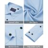imageJVER Mens Dress Shirts Stretch Long Sleeve Formal Shirt Solid Business Casual Button Down Shirts for Wedding PromBlue