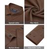 imageJVER Mens Dress Shirts Stretch Long Sleeve Formal Shirt Solid Business Casual Button Down Shirts for Wedding PromBrown