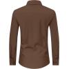 imageJVER Mens Dress Shirts Stretch Long Sleeve Formal Shirt Solid Business Casual Button Down Shirts for Wedding PromBrown