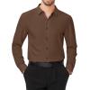 imageJVER Mens Dress Shirts Stretch Long Sleeve Formal Shirt Solid Business Casual Button Down Shirts for Wedding PromBrown