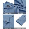 imageJVER Mens Dress Shirts Stretch Long Sleeve Formal Shirt Solid Business Casual Button Down Shirts for Wedding PromClassic Blue