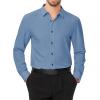 imageJVER Mens Dress Shirts Stretch Long Sleeve Formal Shirt Solid Business Casual Button Down Shirts for Wedding PromClassic Blue