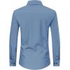 imageJVER Mens Dress Shirts Stretch Long Sleeve Formal Shirt Solid Business Casual Button Down Shirts for Wedding PromClassic Blue