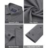 imageJVER Mens Dress Shirts Stretch Long Sleeve Formal Shirt Solid Business Casual Button Down Shirts for Wedding PromDark Grey