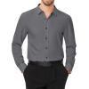 imageJVER Mens Dress Shirts Stretch Long Sleeve Formal Shirt Solid Business Casual Button Down Shirts for Wedding PromDark Grey