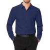 imageJVER Mens Dress Shirts Stretch Long Sleeve Formal Shirt Solid Business Casual Button Down Shirts for Wedding PromNavy Blue