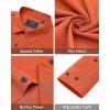 imageJVER Mens Dress Shirts Stretch Long Sleeve Formal Shirt Solid Business Casual Button Down Shirts for Wedding PromOrange