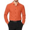 imageJVER Mens Dress Shirts Stretch Long Sleeve Formal Shirt Solid Business Casual Button Down Shirts for Wedding PromOrange
