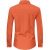 imageJVER Mens Dress Shirts Stretch Long Sleeve Formal Shirt Solid Business Casual Button Down Shirts for Wedding PromOrange