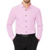 imageJVER Mens Dress Shirts Stretch Long Sleeve Formal Shirt Solid Business Casual Button Down Shirts for Wedding PromPink