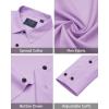imageJVER Mens Dress Shirts Stretch Long Sleeve Formal Shirt Solid Business Casual Button Down Shirts for Wedding PromPurple