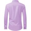 imageJVER Mens Dress Shirts Stretch Long Sleeve Formal Shirt Solid Business Casual Button Down Shirts for Wedding PromPurple