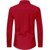 imageJVER Mens Dress Shirts Stretch Long Sleeve Formal Shirt Solid Business Casual Button Down Shirts for Wedding PromRed