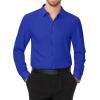 imageJVER Mens Dress Shirts Stretch Long Sleeve Formal Shirt Solid Business Casual Button Down Shirts for Wedding PromRoyal Blue