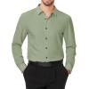 imageJVER Mens Dress Shirts Stretch Long Sleeve Formal Shirt Solid Business Casual Button Down Shirts for Wedding PromSage Green