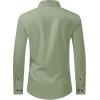imageJVER Mens Dress Shirts Stretch Long Sleeve Formal Shirt Solid Business Casual Button Down Shirts for Wedding PromSage Green