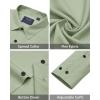 imageJVER Mens Dress Shirts Stretch Long Sleeve Formal Shirt Solid Business Casual Button Down Shirts for Wedding PromSage Green