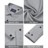 imageJVER Mens Dress Shirts Stretch Long Sleeve Formal Shirt Solid Business Casual Button Down Shirts for Wedding PromSilver Grey