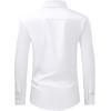 imageJVER Mens Dress Shirts Stretch Long Sleeve Formal Shirt Solid Business Casual Button Down Shirts for Wedding PromSolid White