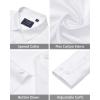 imageJVER Mens Dress Shirts Stretch Long Sleeve Formal Shirt Solid Business Casual Button Down Shirts for Wedding PromSolid White