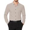 imageJVER Mens Dress Shirts Stretch Long Sleeve Formal Shirt Solid Business Casual Button Down Shirts for Wedding PromTan