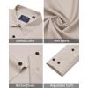imageJVER Mens Dress Shirts Stretch Long Sleeve Formal Shirt Solid Business Casual Button Down Shirts for Wedding PromTan