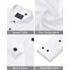 imageJVER Mens Dress Shirts Stretch Long Sleeve Formal Shirt Solid Business Casual Button Down Shirts for Wedding PromWhite