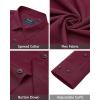 imageJVER Mens Dress Shirts Stretch Long Sleeve Formal Shirt Solid Business Casual Button Down Shirts for Wedding PromWine Red