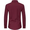imageJVER Mens Dress Shirts Stretch Long Sleeve Formal Shirt Solid Business Casual Button Down Shirts for Wedding PromWine Red