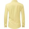 imageJVER Mens Dress Shirts Stretch Long Sleeve Formal Shirt Solid Business Casual Button Down Shirts for Wedding PromYellow