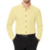 imageJVER Mens Dress Shirts Stretch Long Sleeve Formal Shirt Solid Business Casual Button Down Shirts for Wedding PromYellow