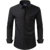 imageJVER Mens Dress Shirts Stretch Long Sleeve Formal Shirt Solid Business Casual Button Down Shirts for Wedding PromBlack