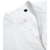 imageJVER Mens Cotton Linen Long Sleeve Shirts Casual Button Down Banded Collar Shirt Beach Summer Tops with PocketWhite