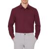 imageJVER Mens Dress Shirts Wrinkle Free Long Sleeve Formal Shirt Solid Business Casual Button Down Shirts for Wedding PromBurgundy