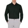 imageJVER Mens Dress Shirts Wrinkle Free Long Sleeve Formal Shirt Solid Business Casual Button Down Shirts for Wedding PromDark Green