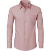 imageJVER Mens Dress Shirts Wrinkle Free Long Sleeve Formal Shirt Solid Business Casual Button Down Shirts for Wedding PromDusty Pink